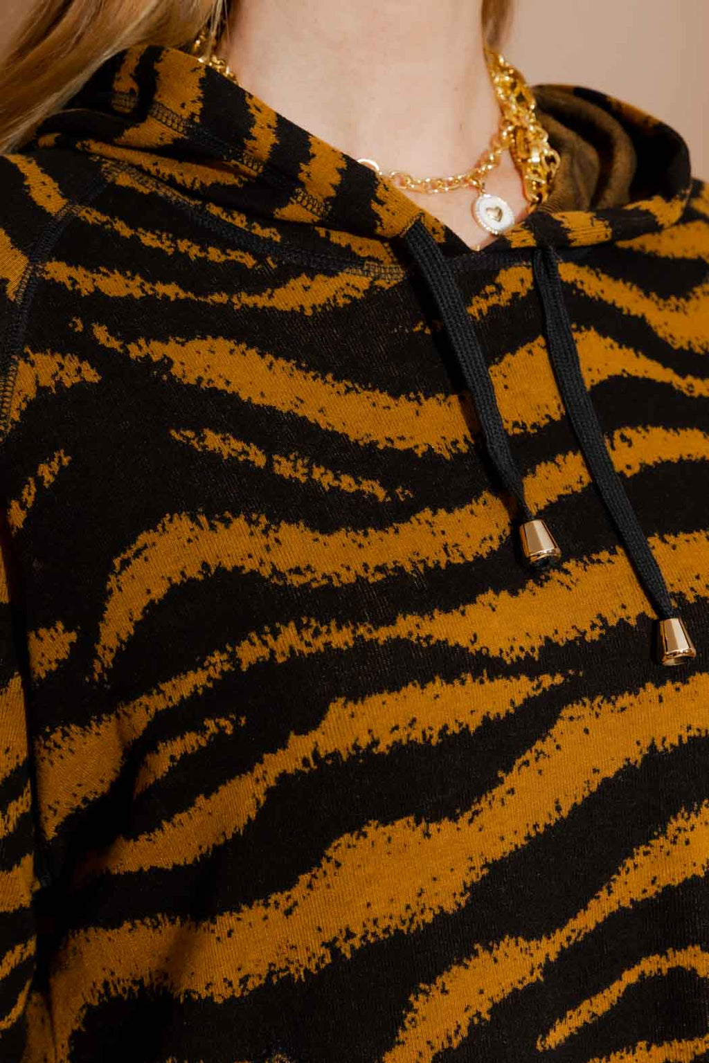 Tan Zebra Raglan Hoodie Tan Zebra