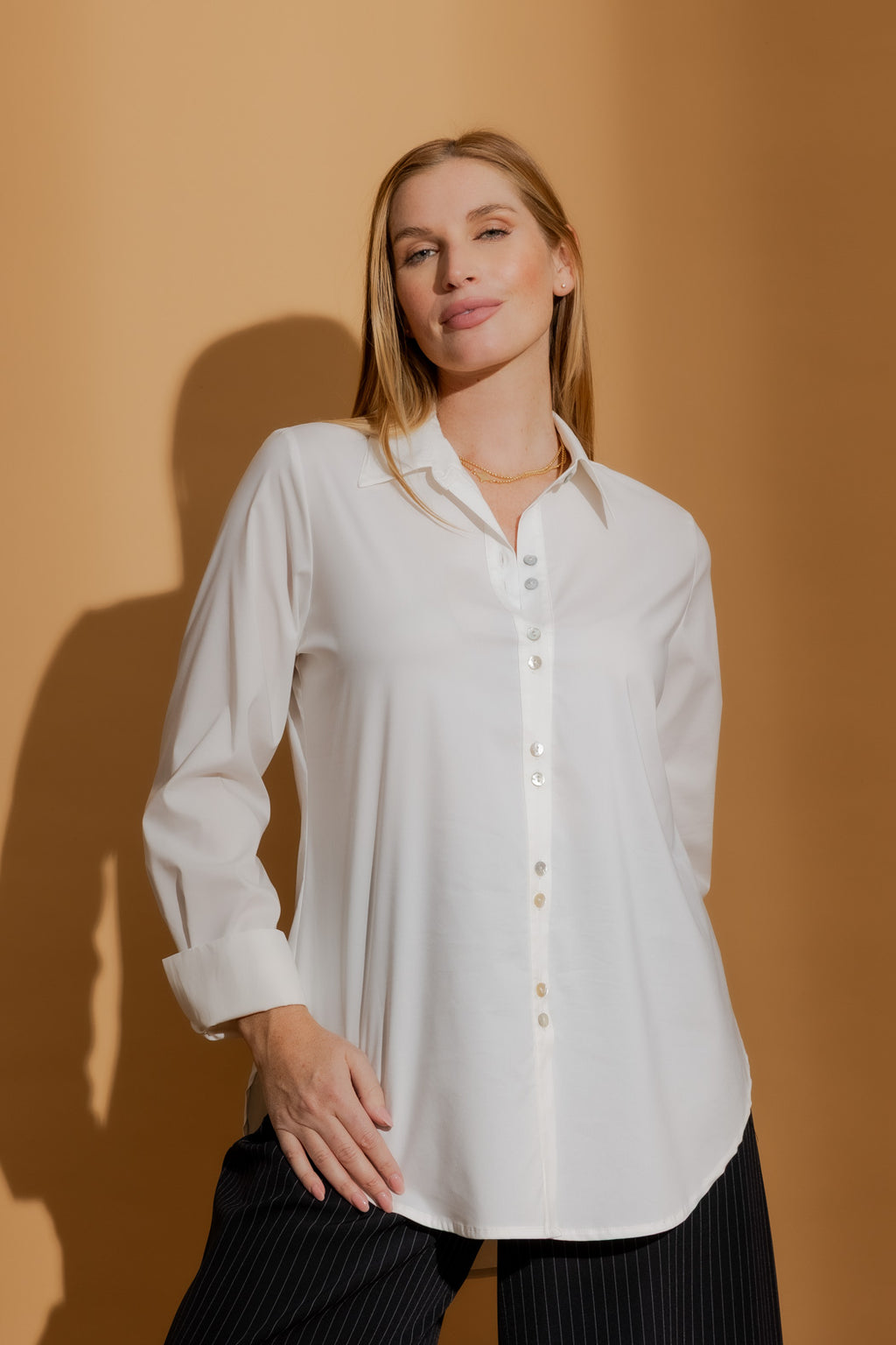 White Double Button Shirt