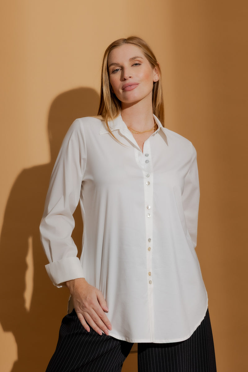 White Double Button Shirt