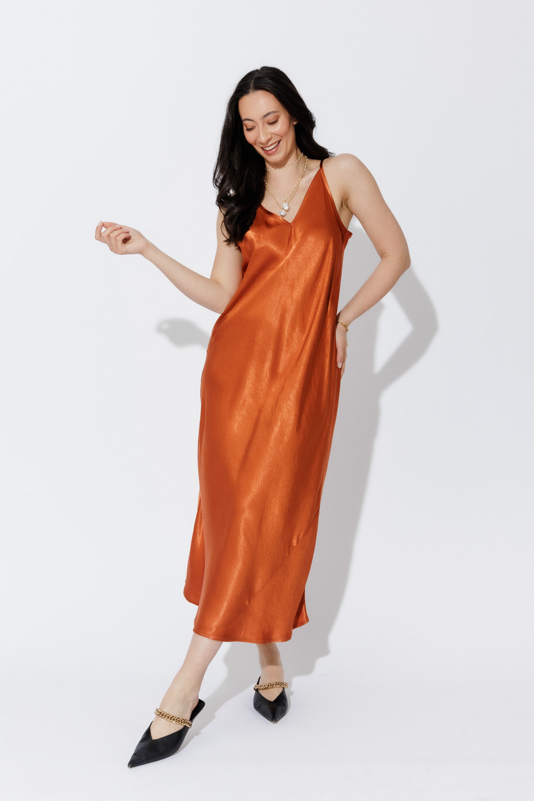 Rust Gloss Bias Dress