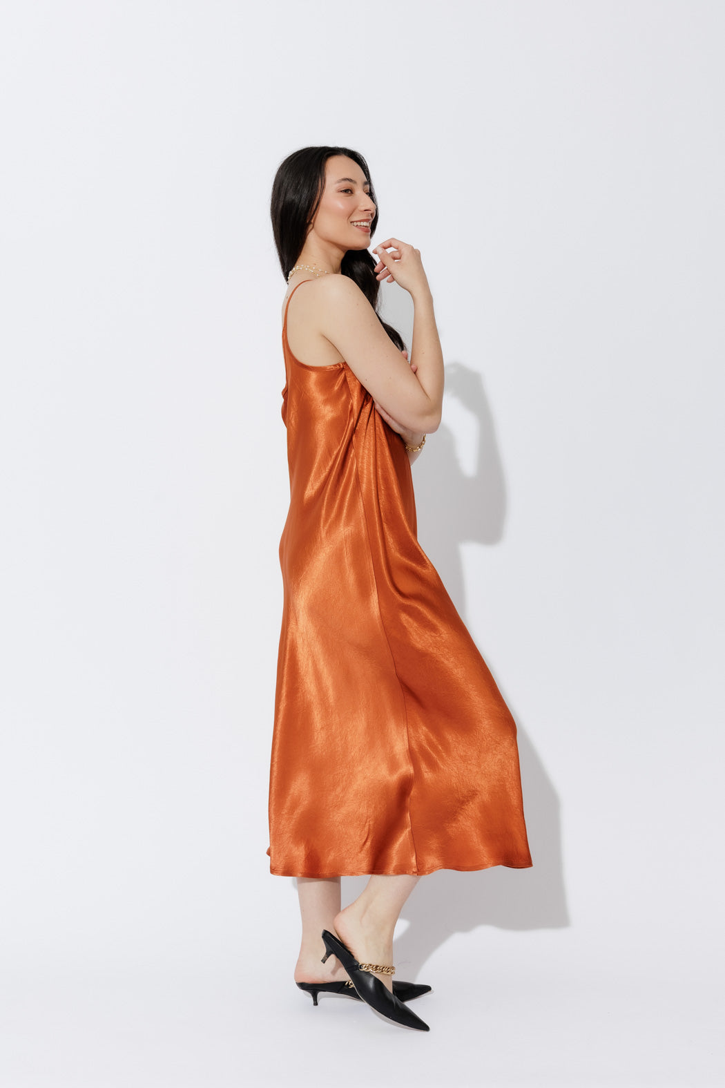 Rust Gloss Bias Dress