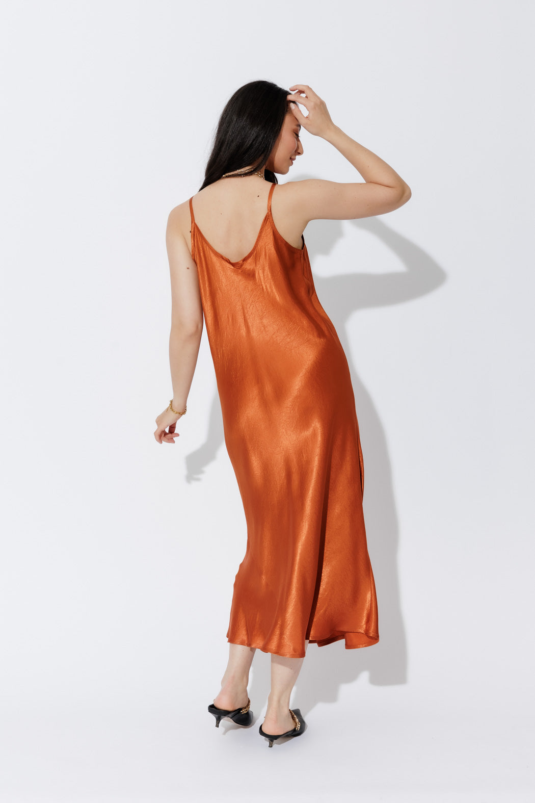 Rust Gloss Bias Dress