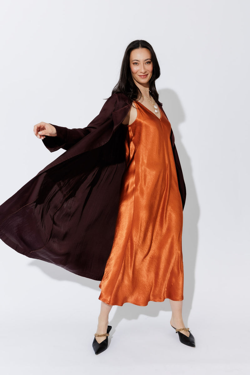 Rust Gloss Bias Dress