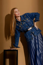 Dark Denim Embroided Jacket Dark Denim