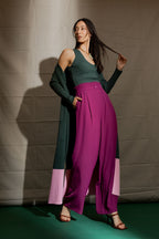 Forest / Pink Knit Cardi