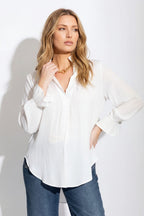 White Silky Femme Blogger Shirt