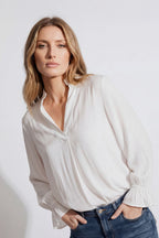 White Silky Femme Blogger Shirt