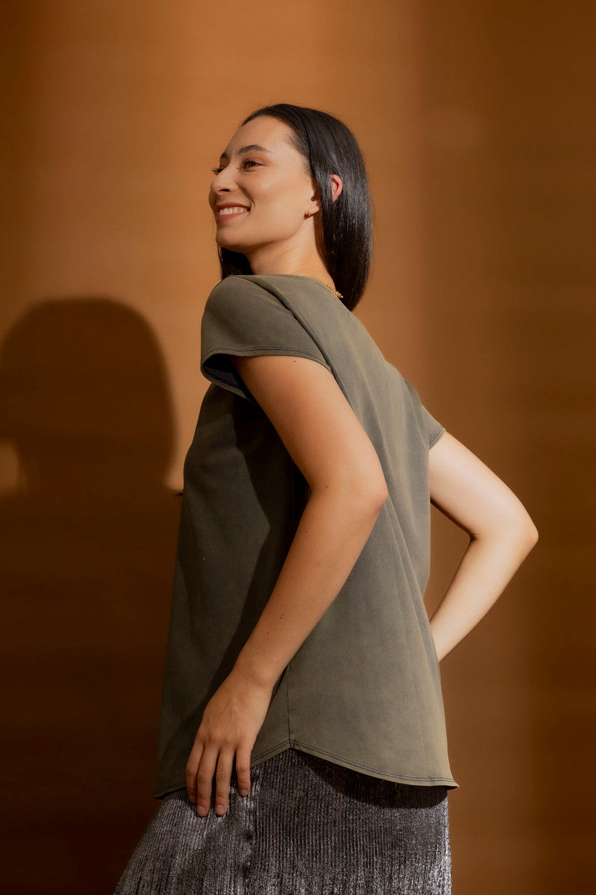 Green Washed Sequin Dancer T-Shirt