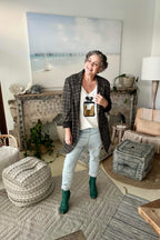 Black Check Oversized Blazer