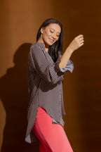 Navy/Pink Stripe Femme Blogger Shirt