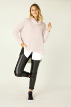 Pink Fluffy Turtle Neck Jumper - SALE
