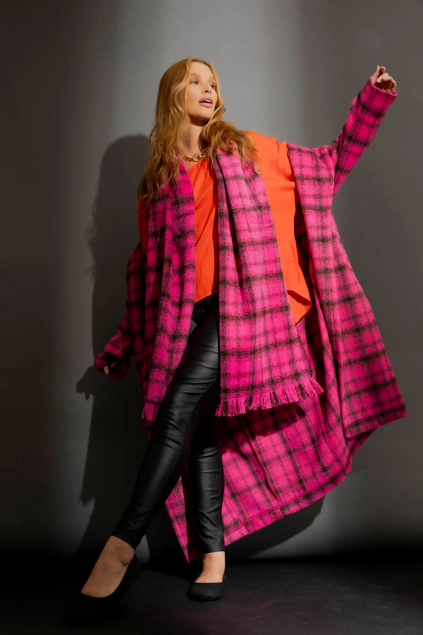 Pink Check Blanket Scarf Pink Check