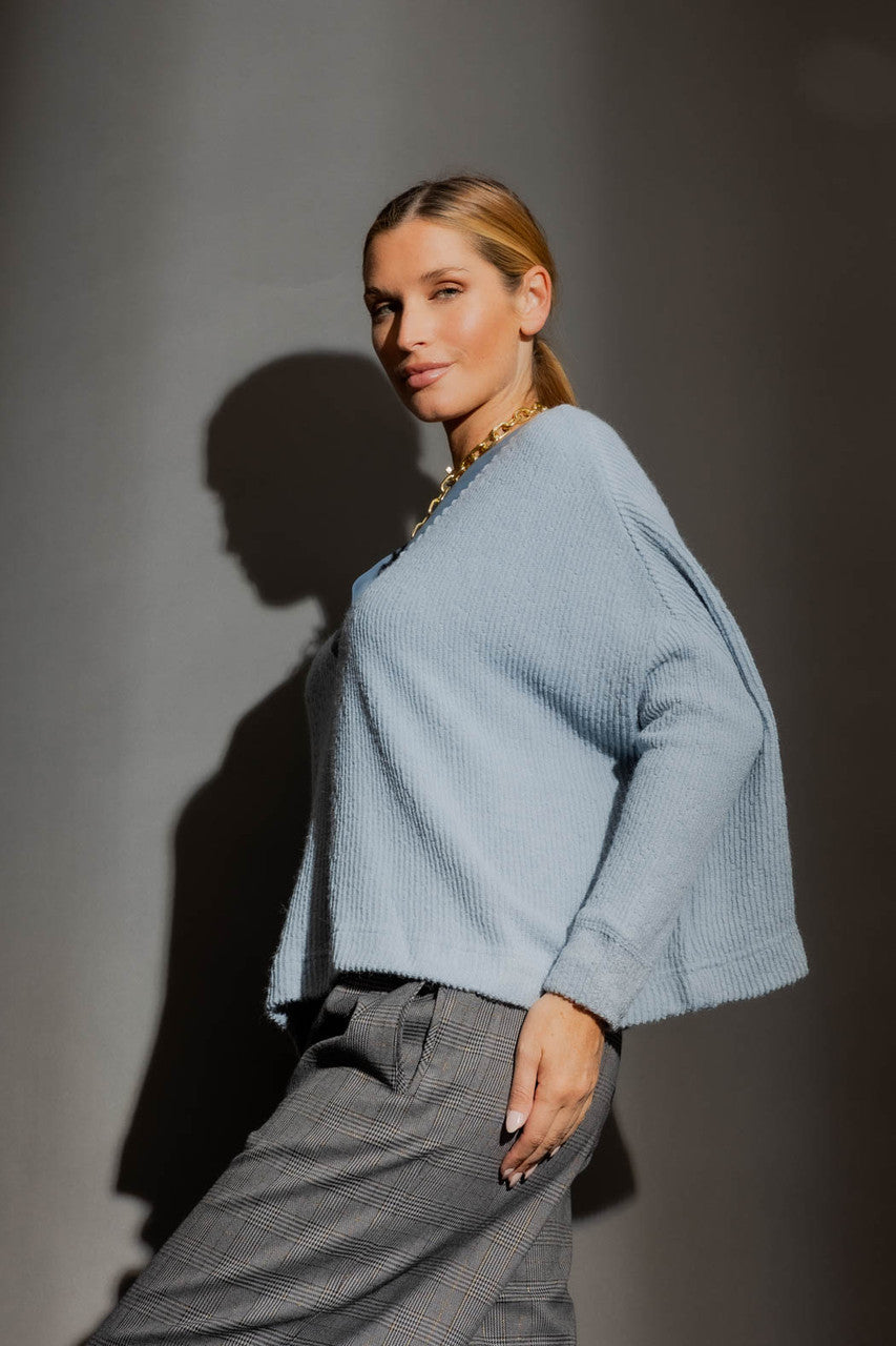 Pale Blue Luxe Rib Jumper Pale Blue