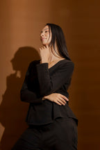 Black Washed Long Sleeve Top