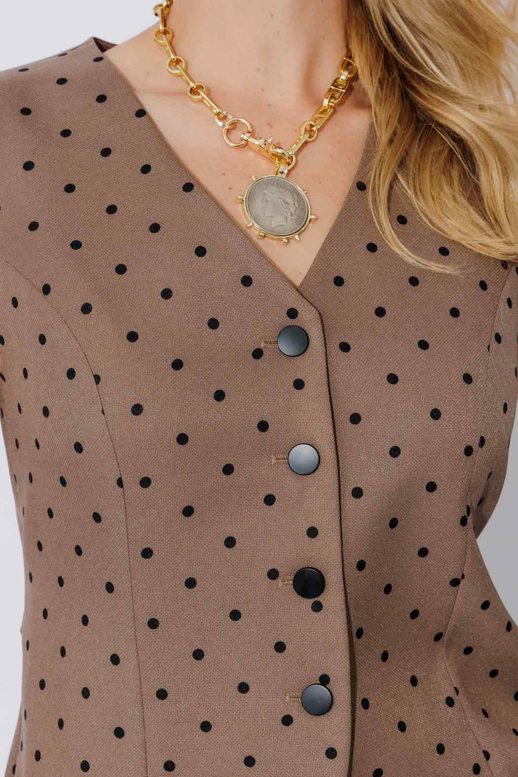 Brown Spot Tailored Vest