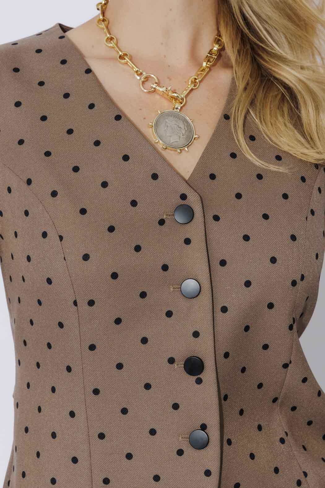 Brown Spot Tailored Vest