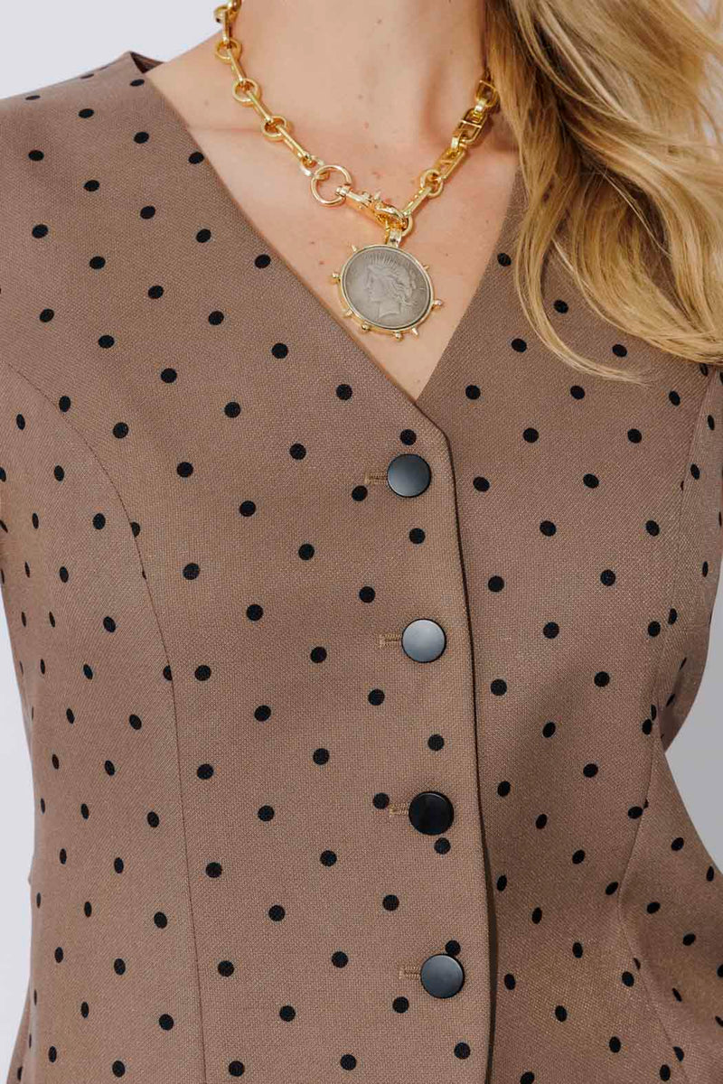 Brown Spot Tailored Vest