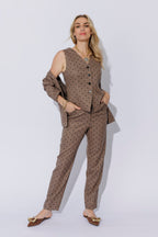 Brown Spot Tailored Vest