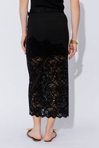 Black Ponte Lace Skirt