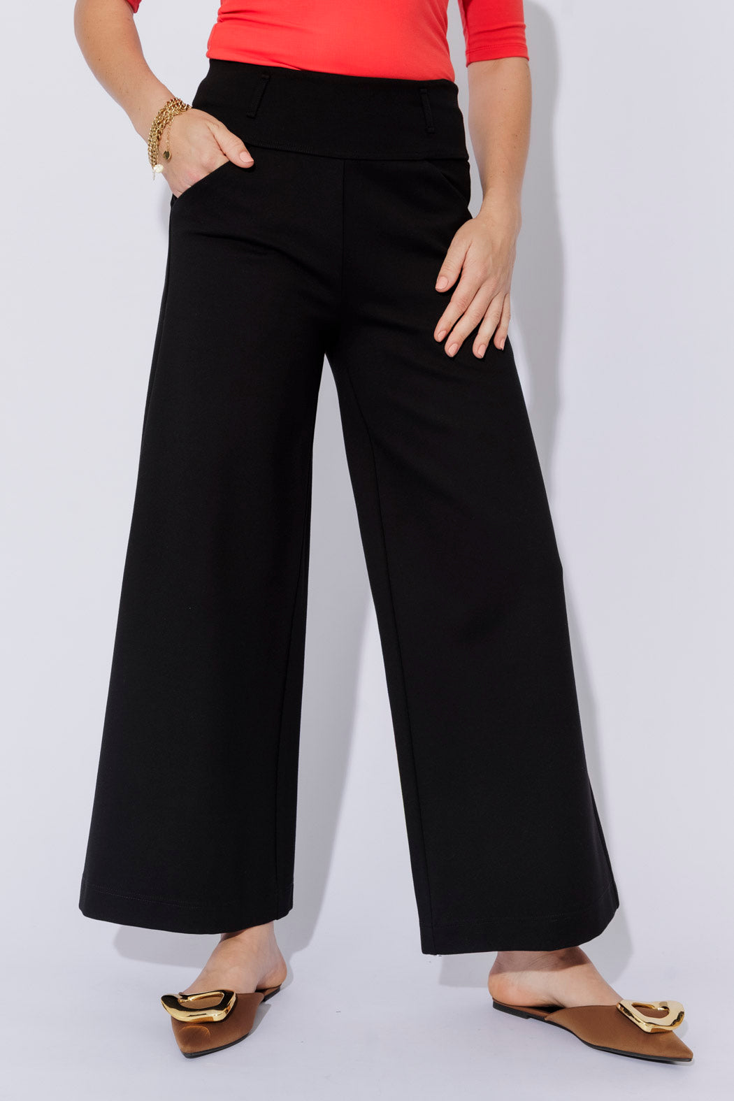 Black Ponte Long Jet Culotte