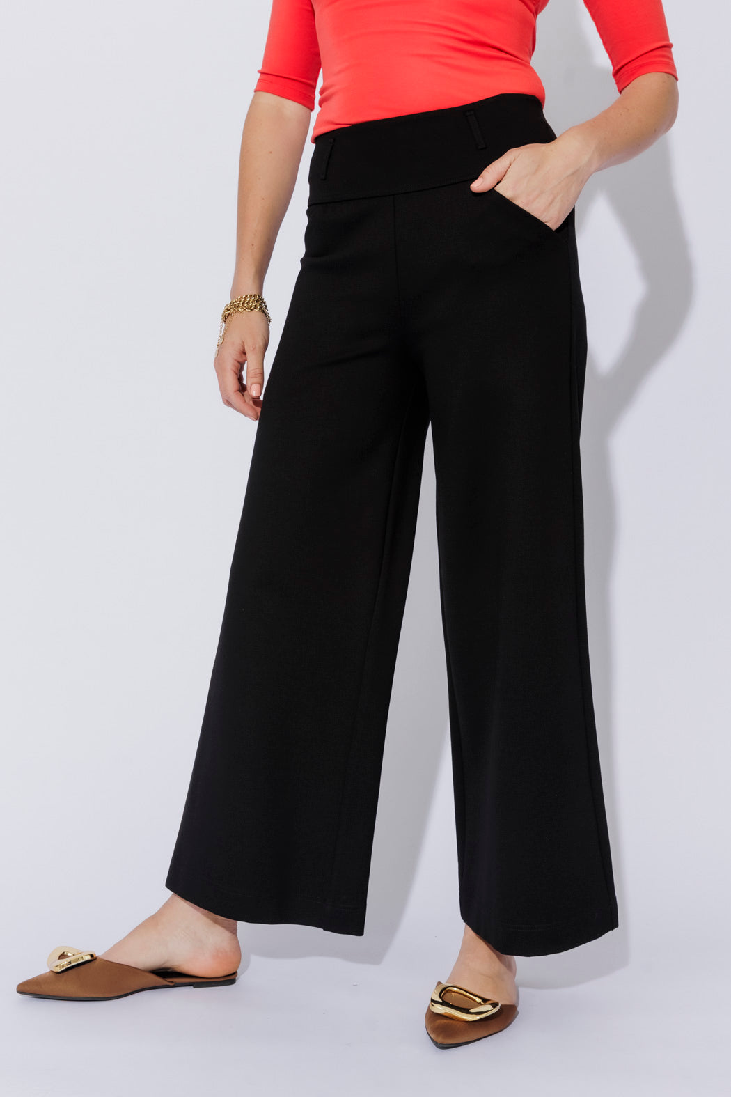 Black Ponte Long Jet Culotte
