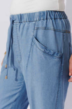 Mid Denim Tencel Jogger Pant