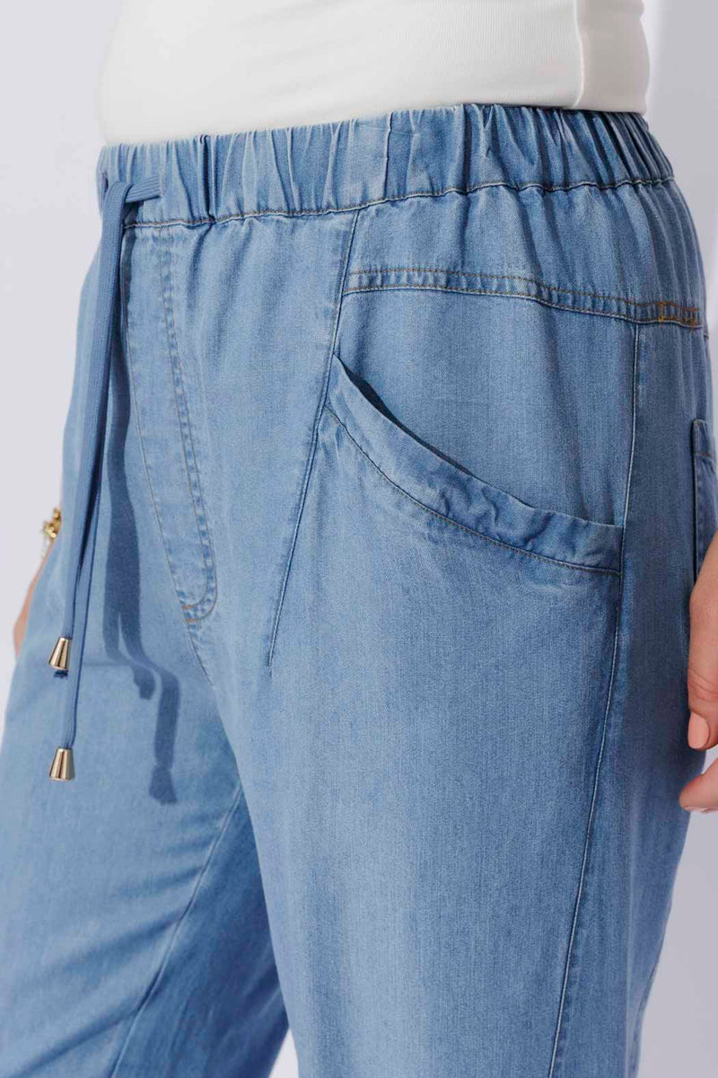 Mid Denim Tencel Jogger Pant