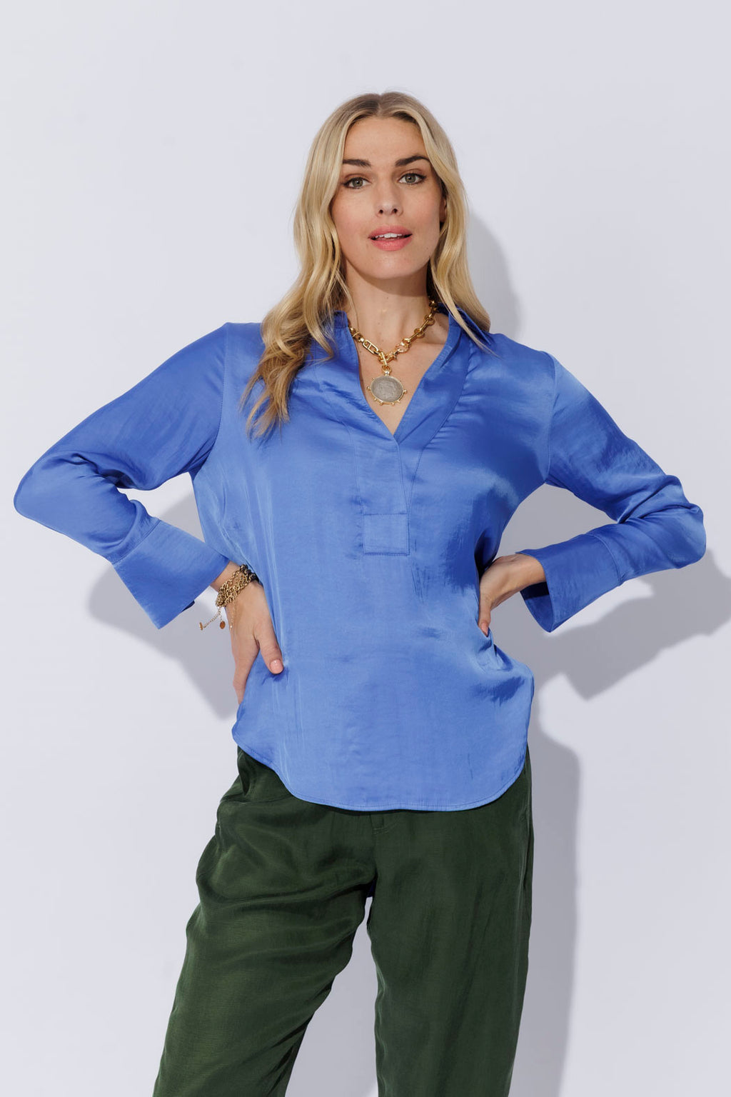Cobalt Glow Brit Blogger Shirt