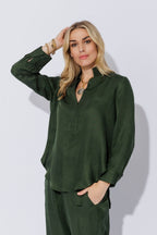 Forest Cupro/Linen Milan Blogger Shirt