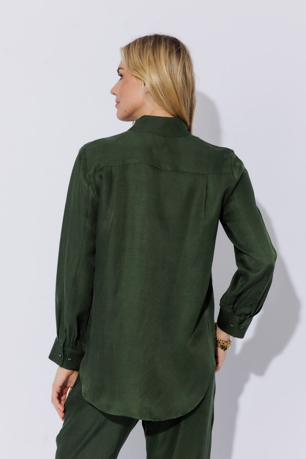 Forest Cupro/Linen Milan Blogger Shirt