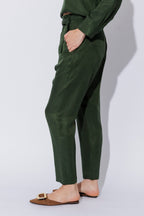 Forest Cupro/Linen Paperbag Pant