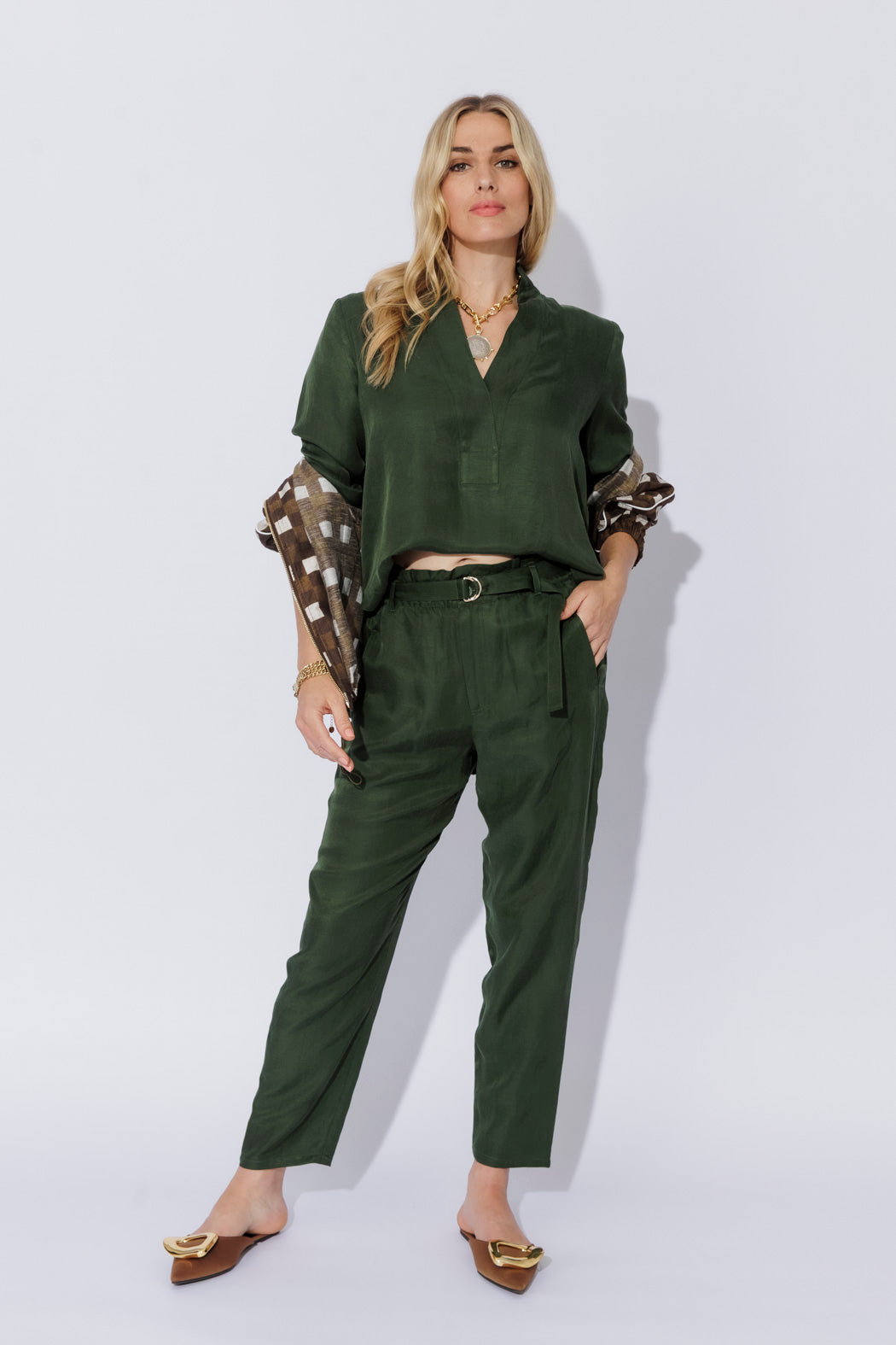 Forest Cupro/Linen Milan Blogger Shirt