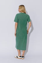Jade Washed Cotton Diamante Dress