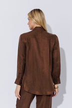 Chocolate Cupro/Linen Milan Blogger Shirt