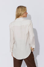 Ivory Cupro/Linen Milan Blogger Shirt