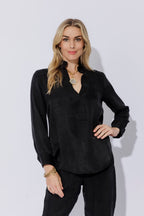 Black Cupro/Linen Milan Blogger Shirt