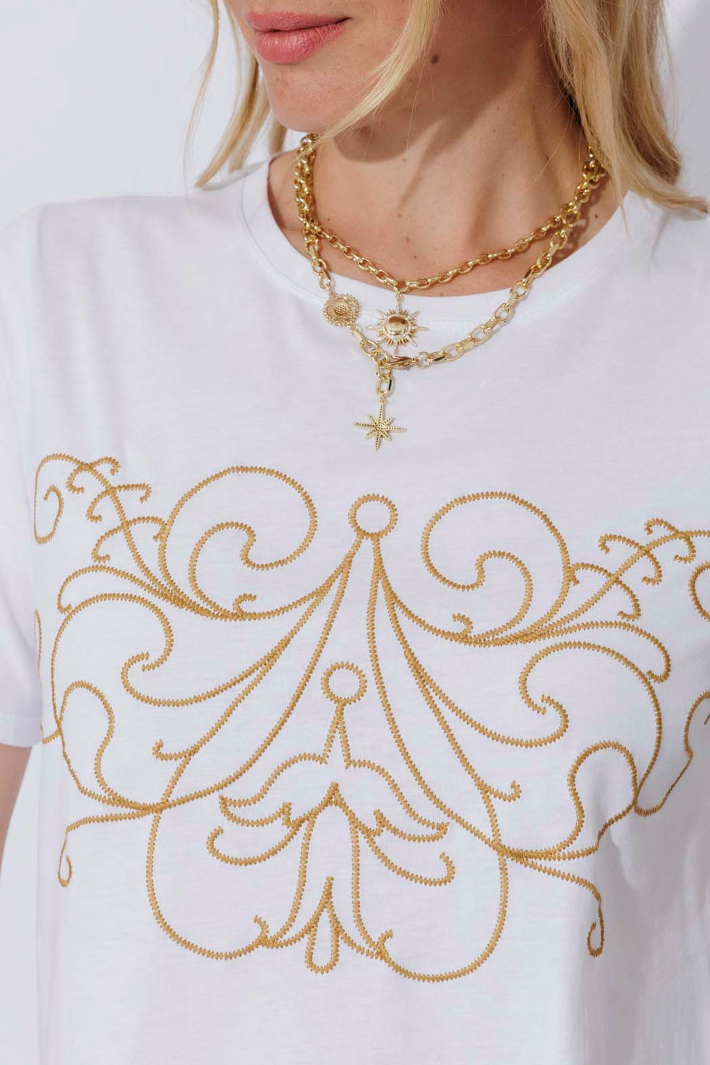 White Angel Embroidery T-Shirt