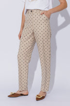 Beige Spot Tailored Pant