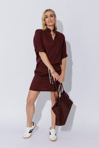 Burgundy Washed Linen Blogger Shirt