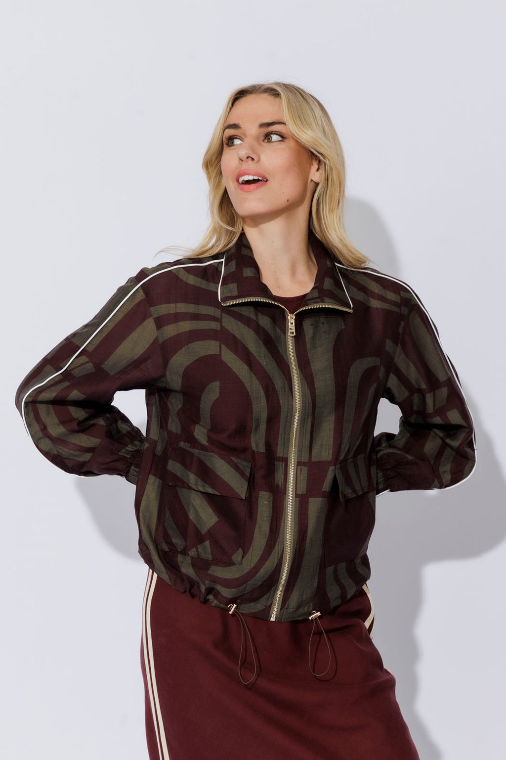 Plum Lyocell Bomber Jacket