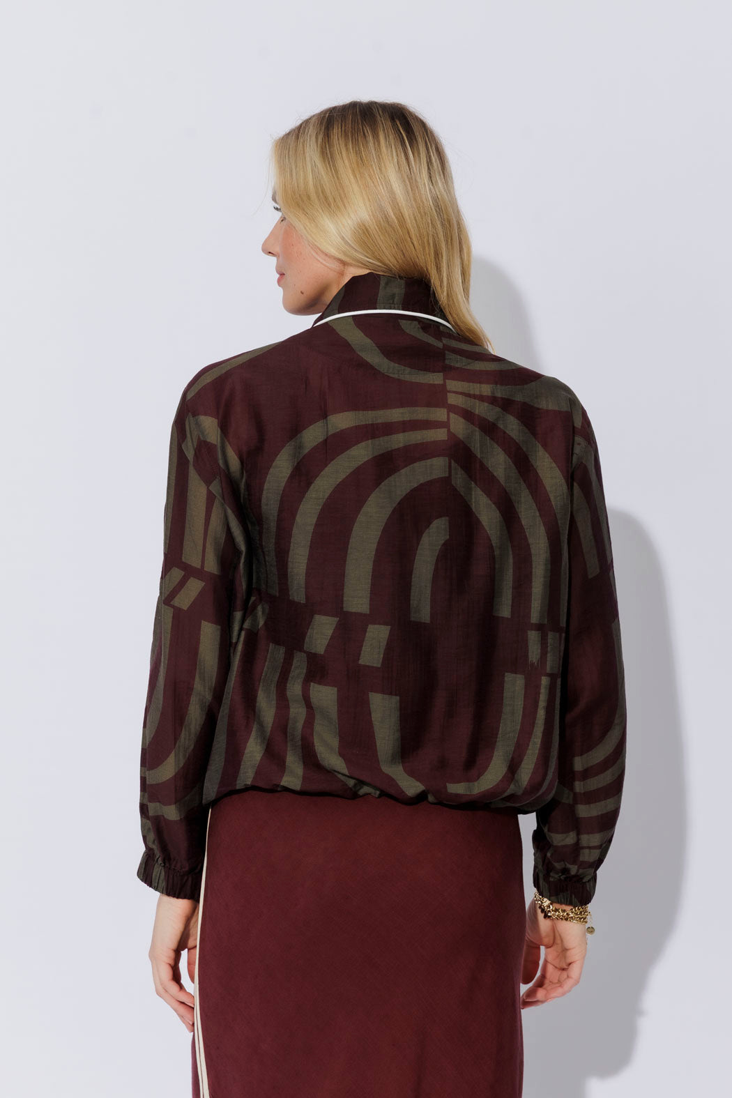 Plum Lyocell Bomber Jacket