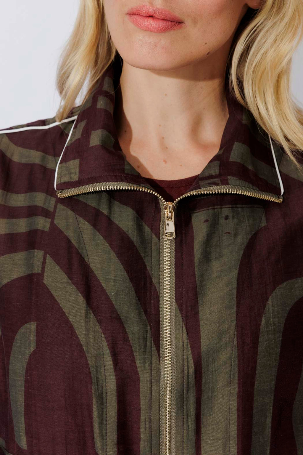 Plum Lyocell Bomber Jacket