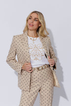 Beige Spot Tailored Blazer
