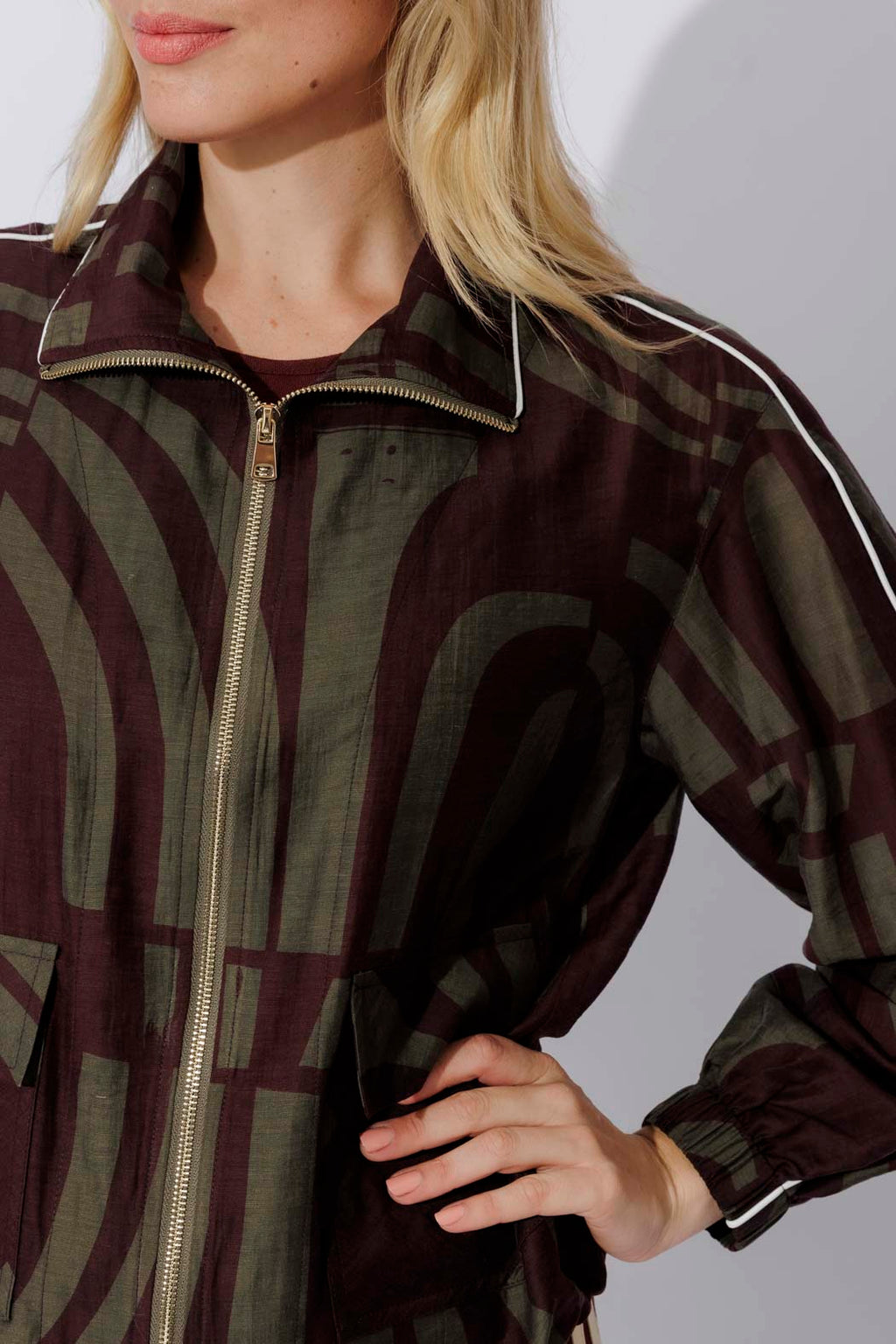 Plum Lyocell Bomber Jacket