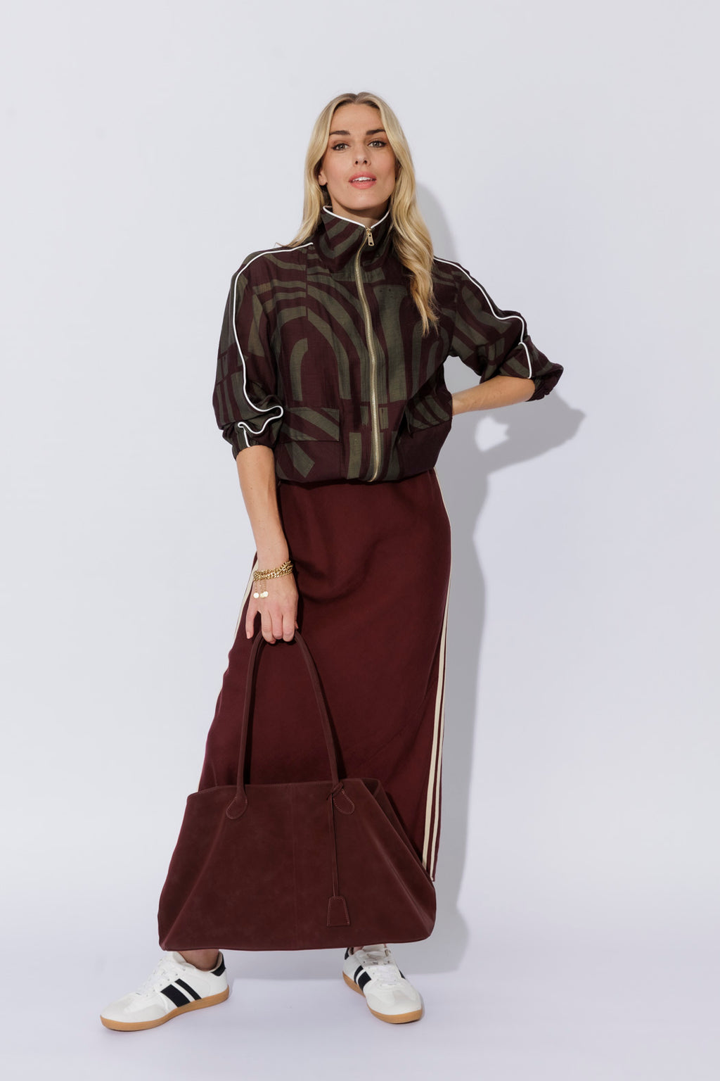 Plum Lyocell Bomber Jacket