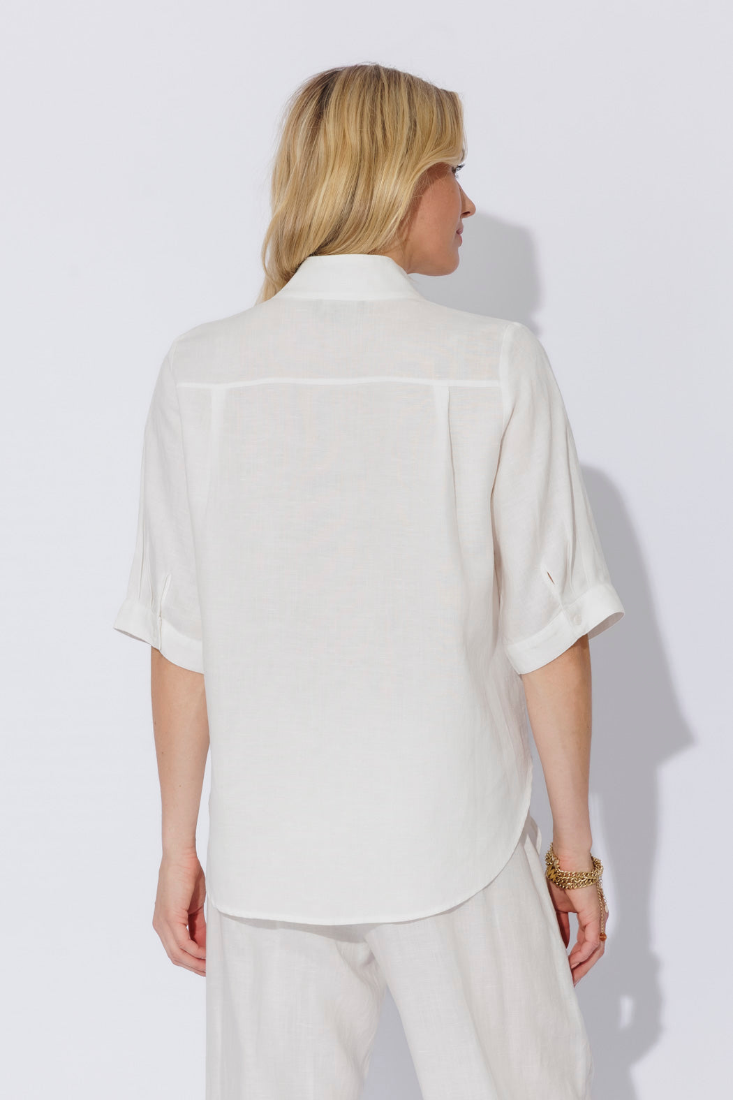 White Washed Linen Blogger Shirt