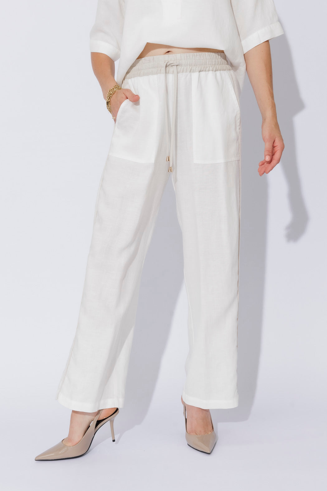 White Washed Linen Pocket Pant