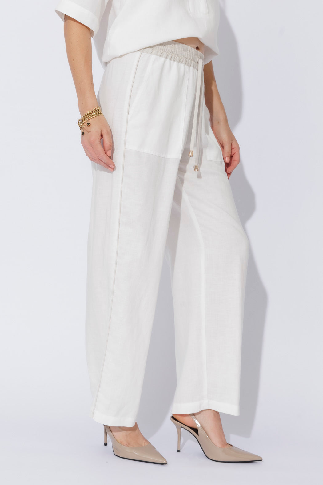 White Washed Linen Pocket Pant