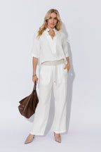 White Washed Linen Pocket Pant