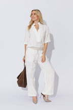 White Washed Linen Pocket Pant